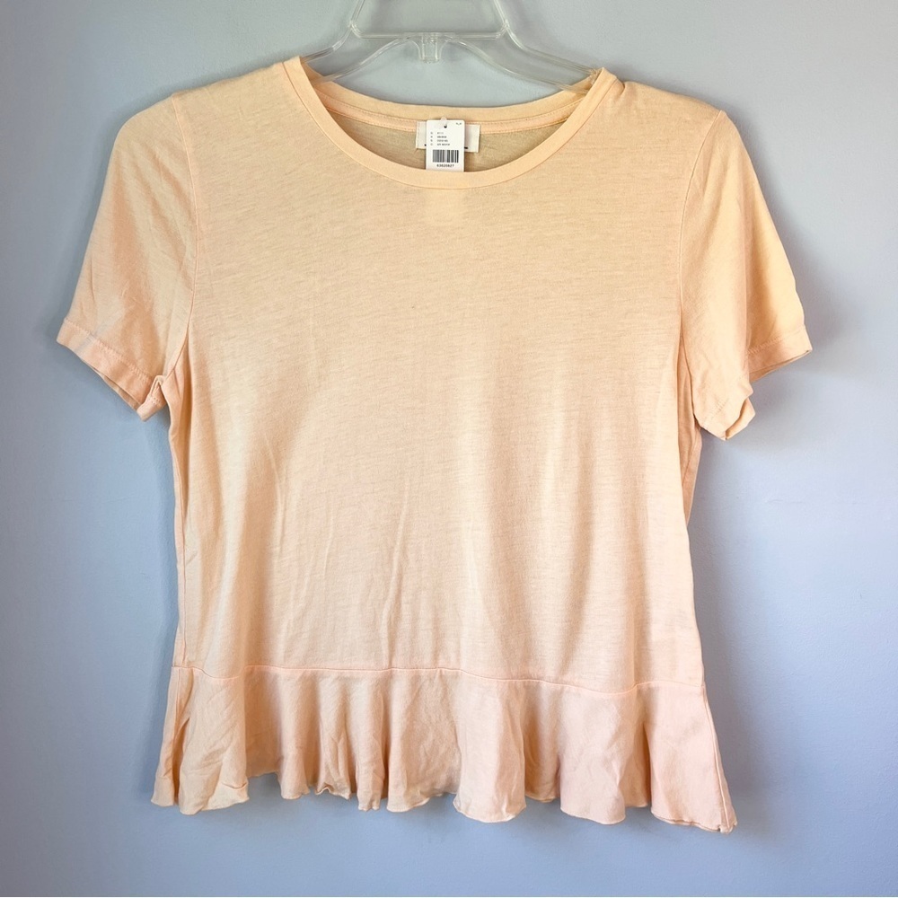 Anthropologie T.La light Peach Boxy Peplum Tee